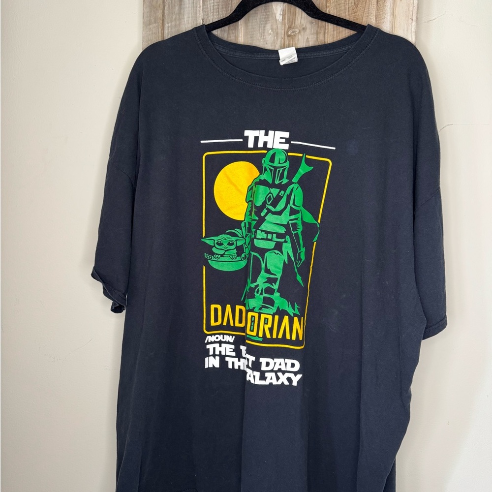 Star Wars  Dadalorian Black Cotton T-Shirt